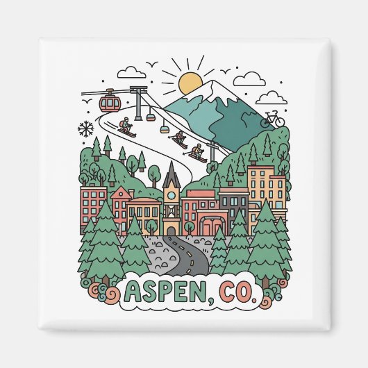 Aspen Colorado Travel マグネット (正面)