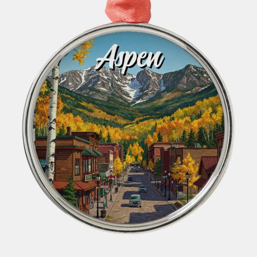 Aspen Colorado Travel メタルオーナメント (正面)