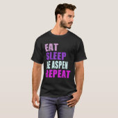 Aspen Eat Sleep Be Repeat Aspen Tシャツ (正面フル)