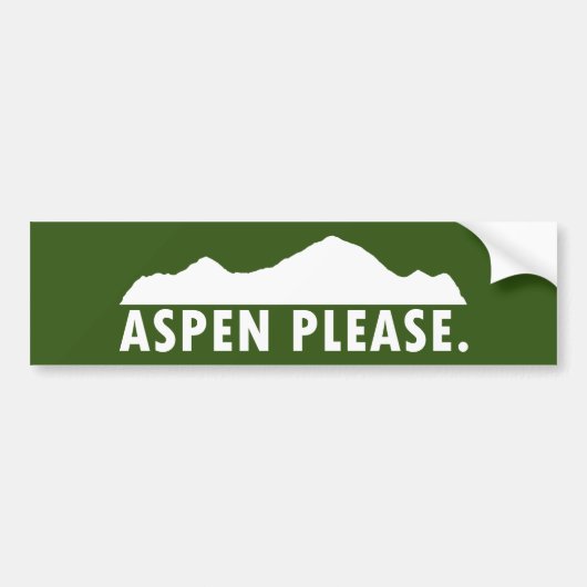 Aspen Please バンパーステッカー (正面)