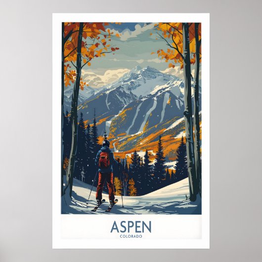Aspen Poster Ski Print 1 ポスター (正面)