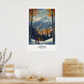 Aspen Poster Ski Print 1 ポスター (キッチン)