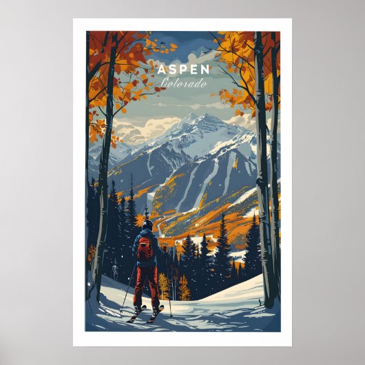 Aspen Print Ski Poster 1 ポスター (正面)