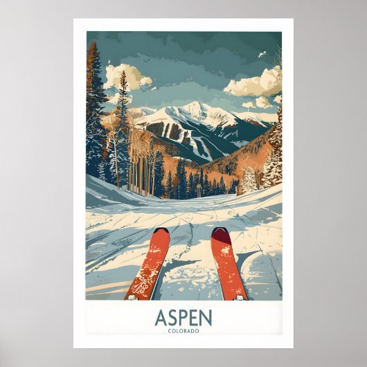 Aspen Ski Print - Colorado 1 ポスター (正面)