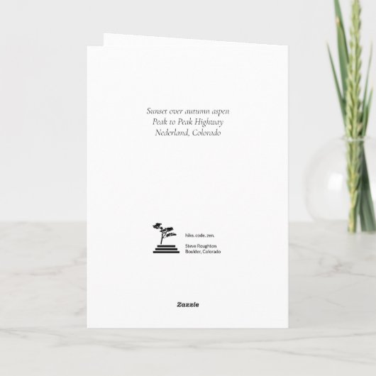 Aspen Sunset カード (裏面)