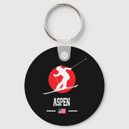 Aspen Usa Ski Resort Rocky Mountains American Skii キーホルダー (正面)