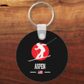 Aspen Usa Ski Resort Rocky Mountains American Skii キーホルダー (正面)