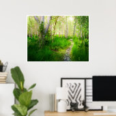 Aspens and Lush Grasses at Convict Lake ポスター (ホームオフィス)