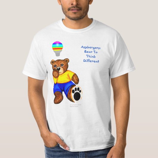 Aspergers: 違う考えることを耐えて下さい tシャツ (正面)