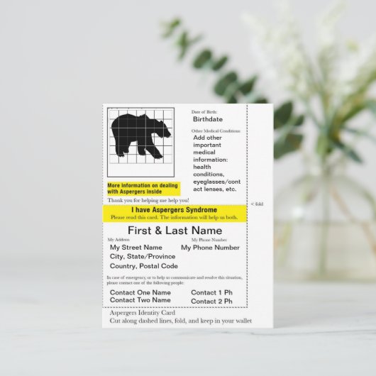 Aspergers IDカード ポストカード (スタンド正面)