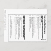 Aspergers Information Card v.2.0 ポストカード (裏面)