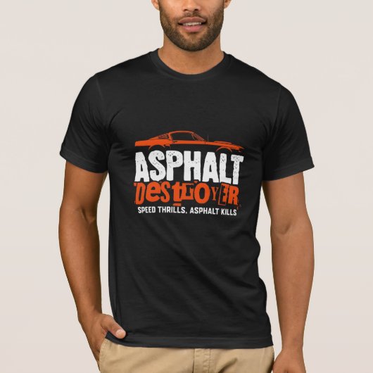 Asphalt destroyer Automotive Graphic T-Shirt Tシャツ (正面)