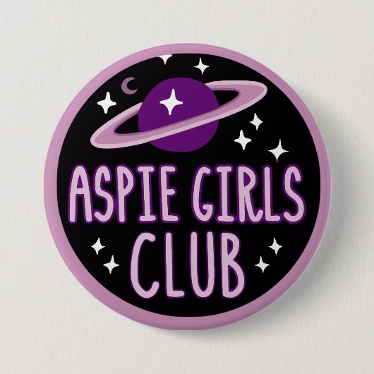 Aspieの女の子クラブ(宇宙のロゴ)ボタン 缶バッジ (正面)