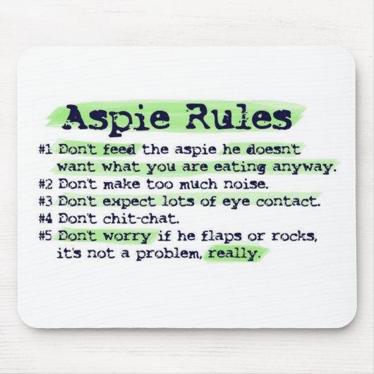 Aspieの規則 マウスパッド (正面)