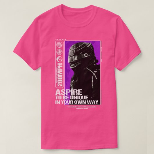 Aspire やる気を起こさせる F1ドライバデザイン Tシャツ (デザイン正面)