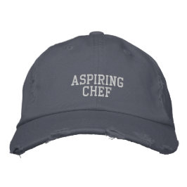 Aspiring Chef Distressed Embroidered Baseball Hat 刺繍入りキャップ