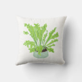 Asplenium Bird's nest fern – 白のスケッチ。 クッション (裏面)