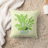 Asplenium Bird's nest fern – 黄色のスケッチ。 クッション (ブランケット)