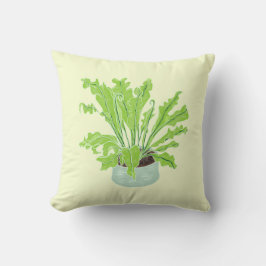 Asplenium Bird's nest fern – 黄色のスケッチ。 クッション