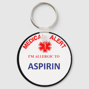 Asprinの薬剤のアレルギーのキーホルダー キーホルダー
