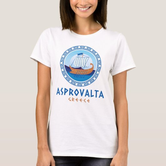 Asprovalta, Greece Greek Shipデザインウィメンズ Tシャツ (正面)