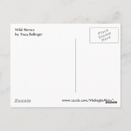Assateagueの野生の馬1つの郵便はがき ポストカード (裏面)