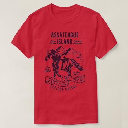 Assateague Island National Seashore Wild Horses    Tシャツ (デザイン正面)