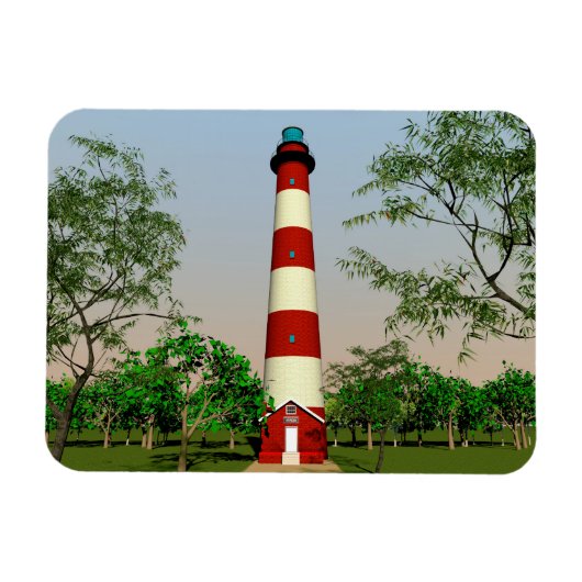 Assateague Lighthouse, Virginia Easterm Shore マグネット (横)