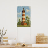 Assateague Lighthouse Watercolor ポスター (キッチン)