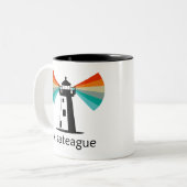 Assateague Virginia Lighthouse Rainbow ツートーンマグカップ (正面左)
