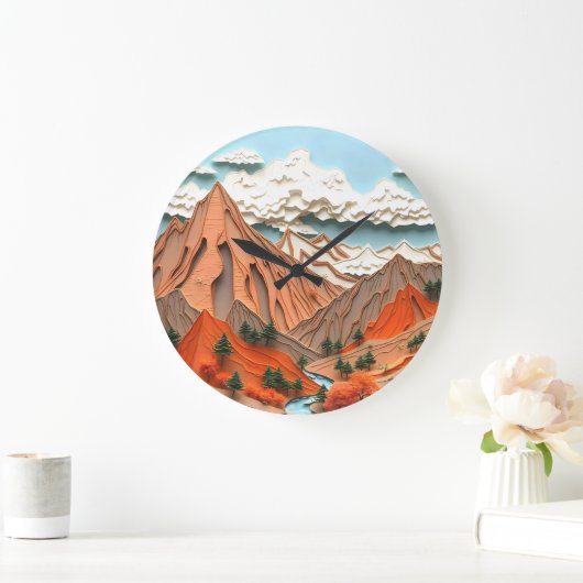 Assemblage 03：オレンジ山脈 ラージ壁時計 (ホーム)