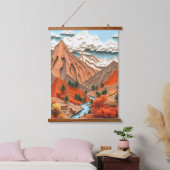 Assemblage 03:オレンジ山脈 吊り下げ型タペストリー (寝室)