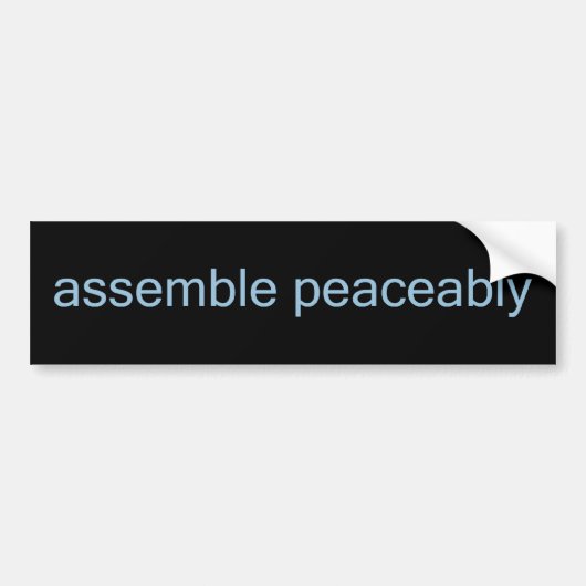 Assemble Peactively – バンパーステッカー – 黒/青 (正面)