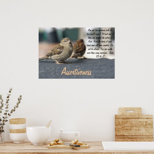 Assertiveness Poster - Sparrows引用文 ポスター (キッチン)