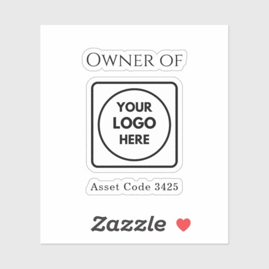 Asset ID Logo | Property of Company Label シール (シート)