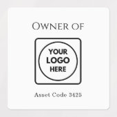 Asset ID Logo | Property of Company Label ラベル (デザイン2)
