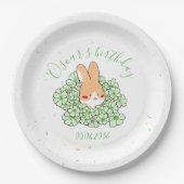 Assiette carton personnalisé anniversaire Lapin ペーパープレート (正面)