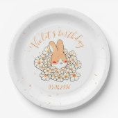 Assiette carton personnalisé anniversaire Lapin ペーパープレート (正面)