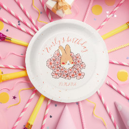 Assiette carton personnalisé anniversaire Lapin ペーパープレート
