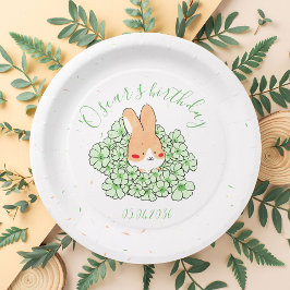 Assiette carton personnalisé anniversaire Lapin ペーパープレート