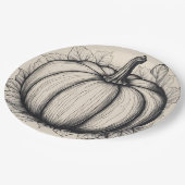 Assiette citrouille ペーパープレート (アングル)