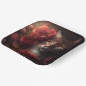 Assiette en carton chat fleur ペーパープレート (傾斜あり)