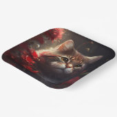 Assiette en carton chat fleur ペーパープレート (傾斜あり)