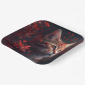 Assiette en carton chat fleur ペーパープレート (傾斜あり)