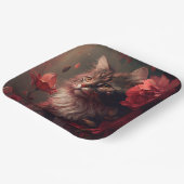 Assiette en carton chat fleur ペーパープレート (傾斜あり)