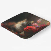 Assiette en carton chat fleur ペーパープレート (傾斜あり)