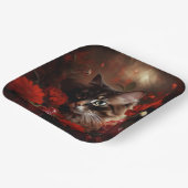 Assiette en carton chat fleur ペーパープレート (傾斜あり)