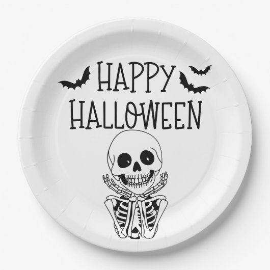 Assiette en carton Happy Halloween ペーパープレート (正面)