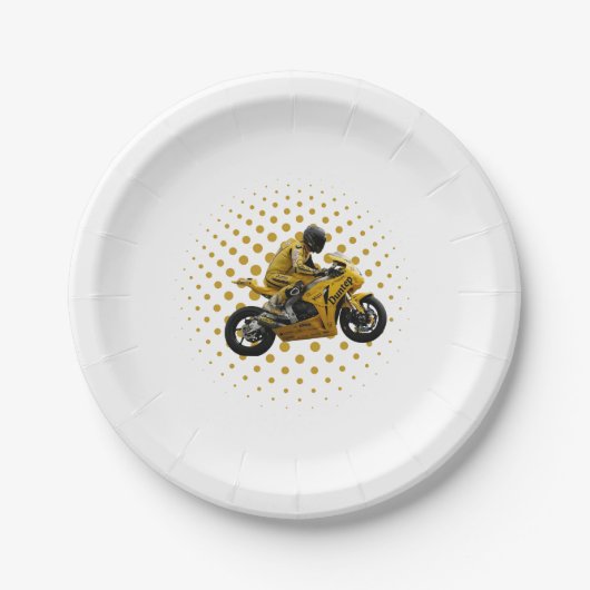 Assiette en carton moto sportive ペーパープレート (正面)