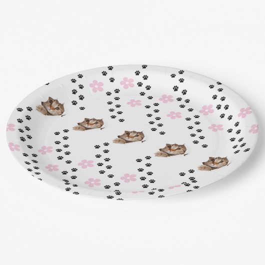 Assiette en carton petit chaton ペーパープレート (アングル)